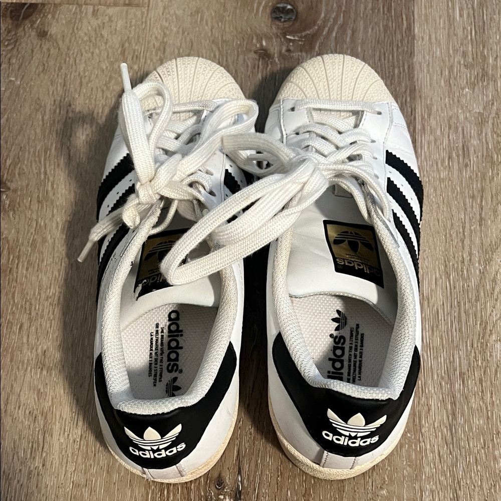 Adidas Superstar White and Black Sneakers